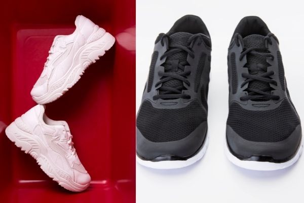 White or Black Running Shoes