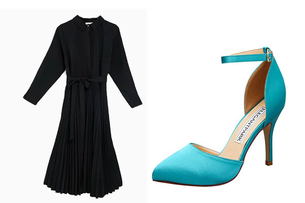 Turquoise Shoes With Black dress