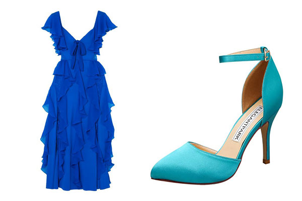 Turquoise Shoes With Blue dress